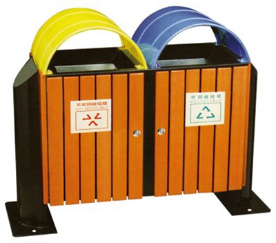 钢木垃圾桶CX1-005