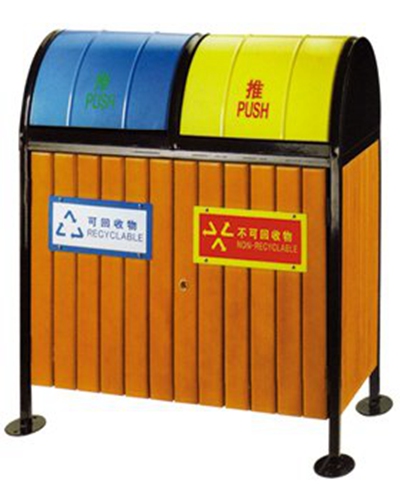 钢木垃圾桶CX1-011