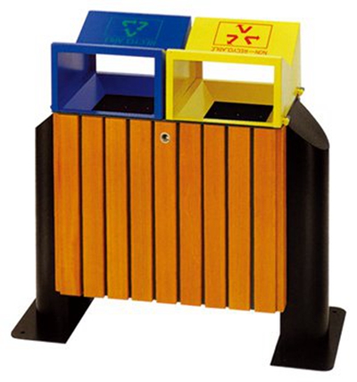 钢木垃圾桶CX1-014